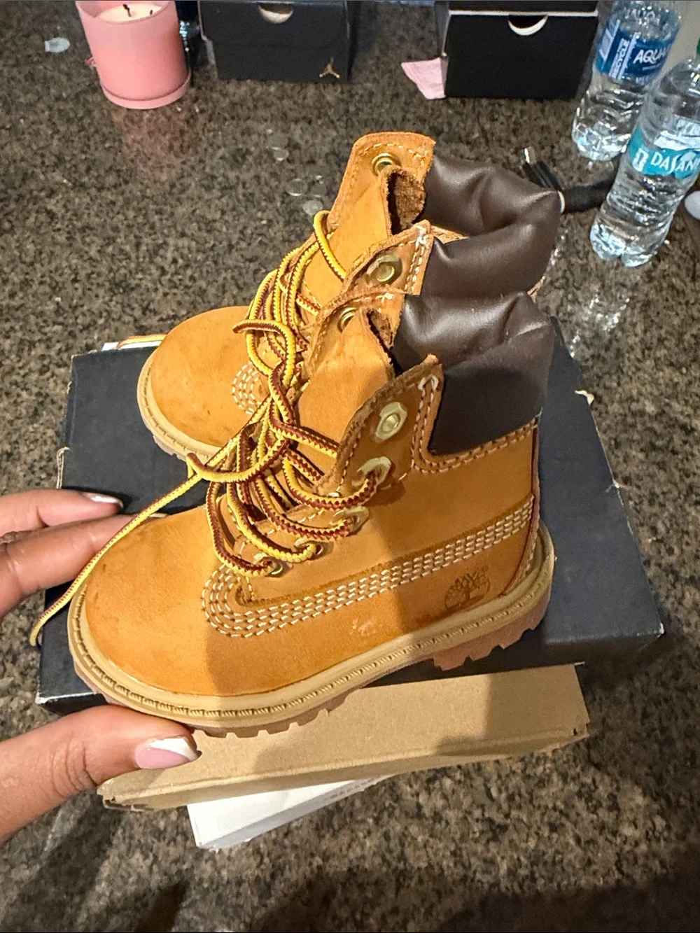 Timberland Kids Wheat/Tan Waterproof Lace-Up Boots